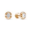 Серьги пусеты из серебра 925 с фианитом