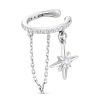 Серьга каффы из серебра 925 с фианитом