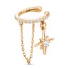 Серьга каффы из серебра 925 с фианитом