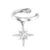 Серьга каффы из серебра 925 с фианитом