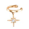 Серьга каффы из серебра 925 с фианитом