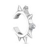 Серьга каффы из серебра 925 с фианитом