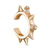 Серьга каффы из серебра 925 с фианитом