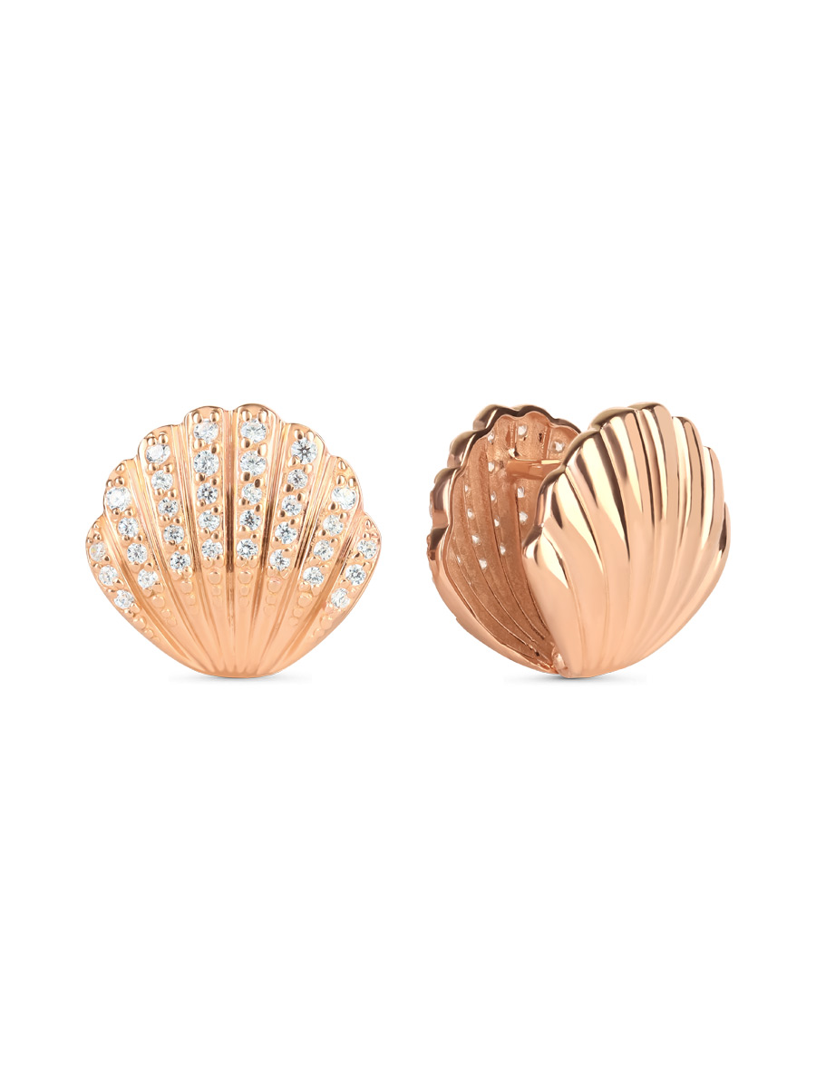 Серьги конго из серебра 925 с фианитом