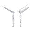 Серьги каффы из серебра 925 с фианитом
