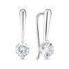 Серьги французский замок из серебра 925 с фианитом