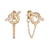 Серьги пусеты из серебра 925 с фианитом