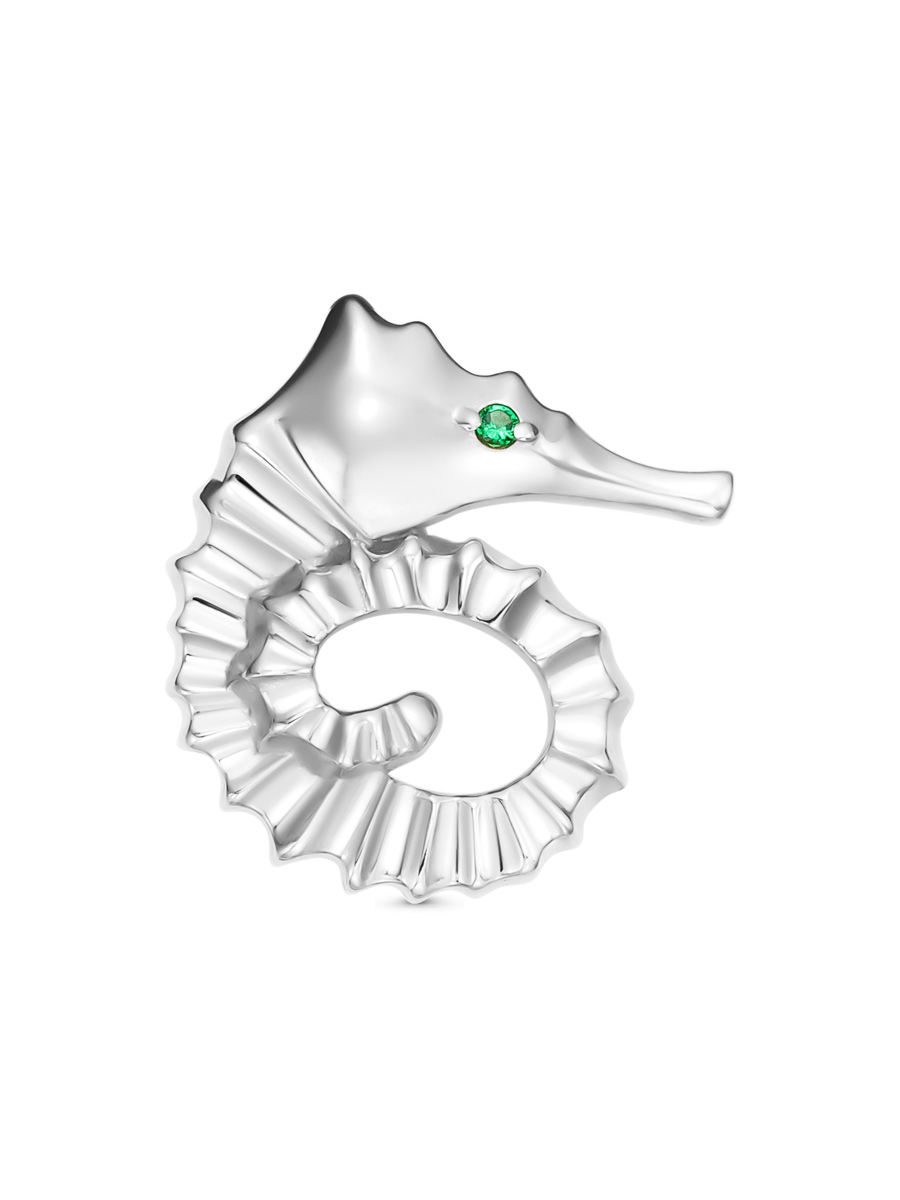 Подвеска со вставками из серебра 925 с нано изумрудом