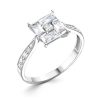 Кольцо классическое из серебра 925 с фианитом