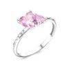 Кольцо классическое из серебра 925 с фианитом