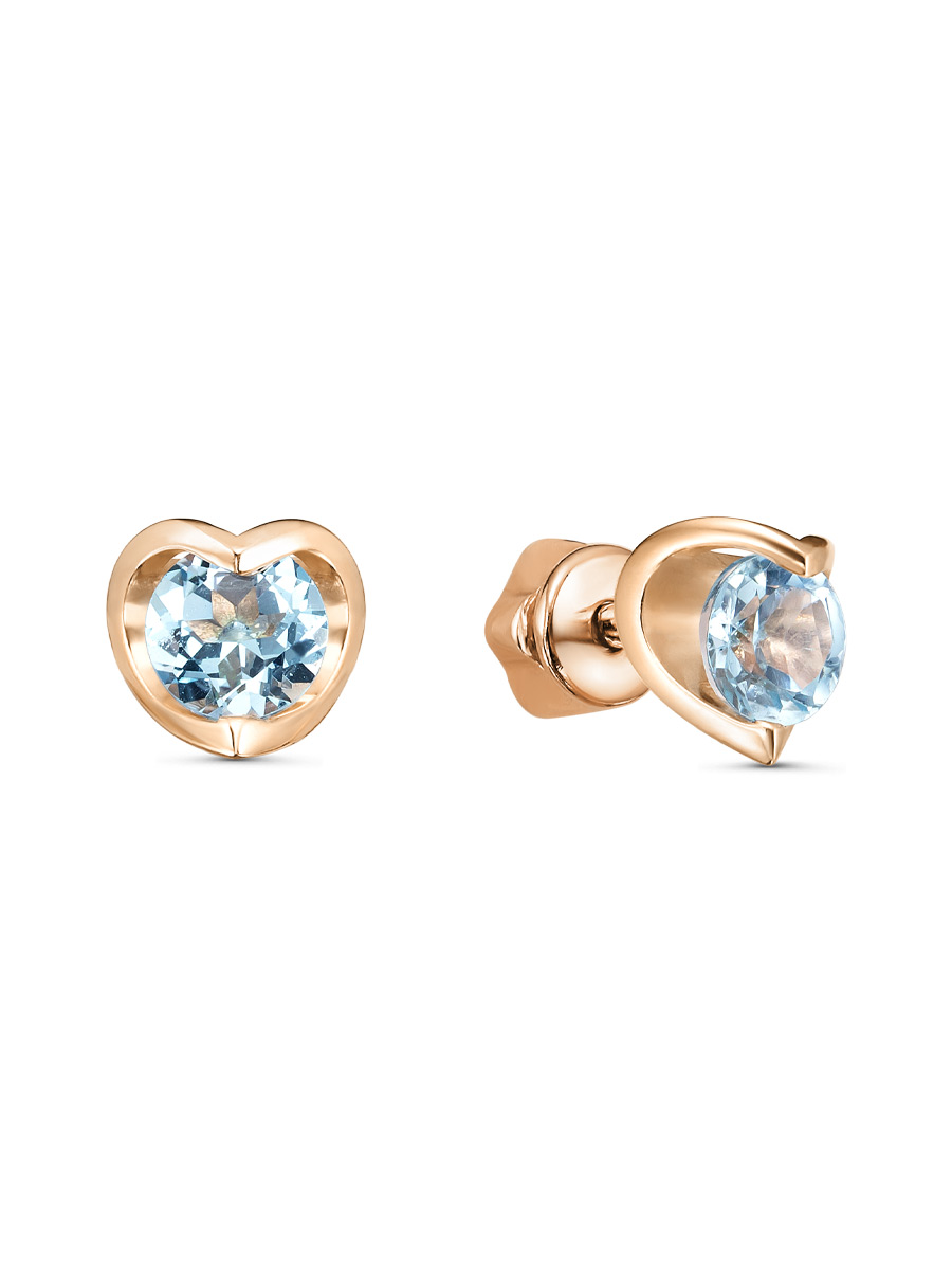 Серьги пусеты из серебра 925 с топазом