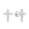 Серьги пусеты из серебра 925 с фианитом