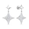 Серьги пусеты из серебра 925 с фианитом