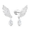 Серьги пусеты из серебра 925 с фианитом