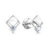 Серьги пусеты из серебра 925 с фианитом