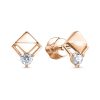 Серьги пусеты из серебра 925 с фианитом