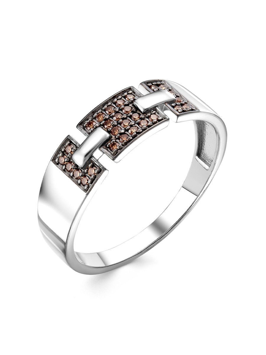 Кольцо классическое из серебра 925 с фианитом