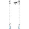 Серьги пусеты из серебра 925 с топазом