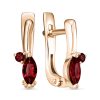 Серьги английский замок из серебра 925 с гранатом