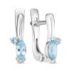 Серьги английский замок из серебра 925 с топазом