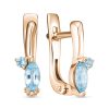 Серьги английский замок из серебра 925 с топазом