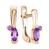 Серьги английский замок из серебра 925 с аметистом