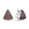Серьги английский замок из серебра 925 с фианитом