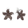 Серьги английский замок из серебра 925 с фианитом