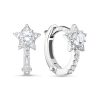 Серьги английский замок из серебра 925 с фианитом